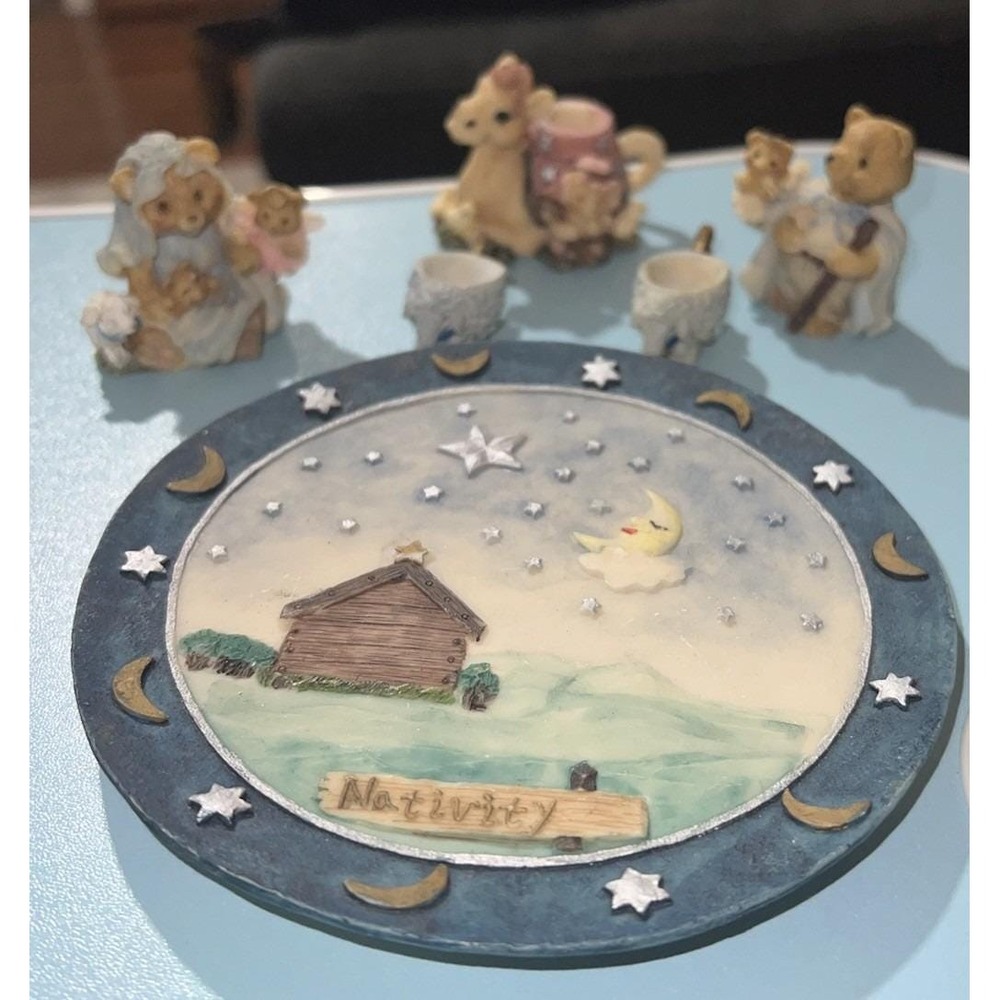 Vintage ~ Popular Imports Mini Tea Set ~ NATIVITY SCENE‎ 6 Pieces